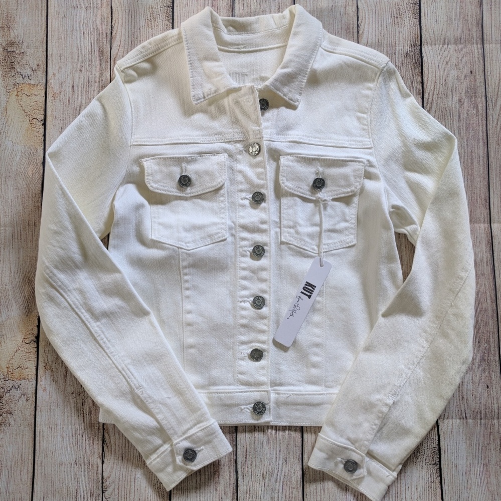 Stretchy White Jean Jacket NWT